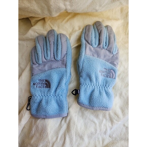 The North Face Girls M Fleece Blue Gloves - Picture 1 of 3
